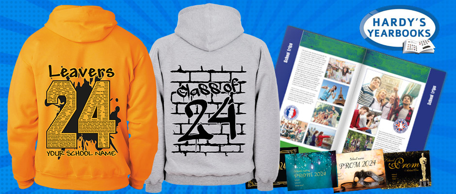 School leavers hoodies and yearbooks combo offer