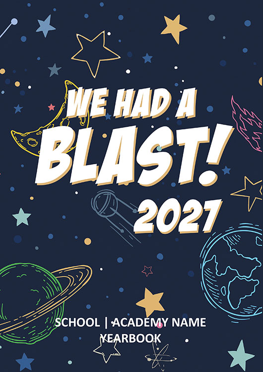 A4 Space Theme school yearbook template
