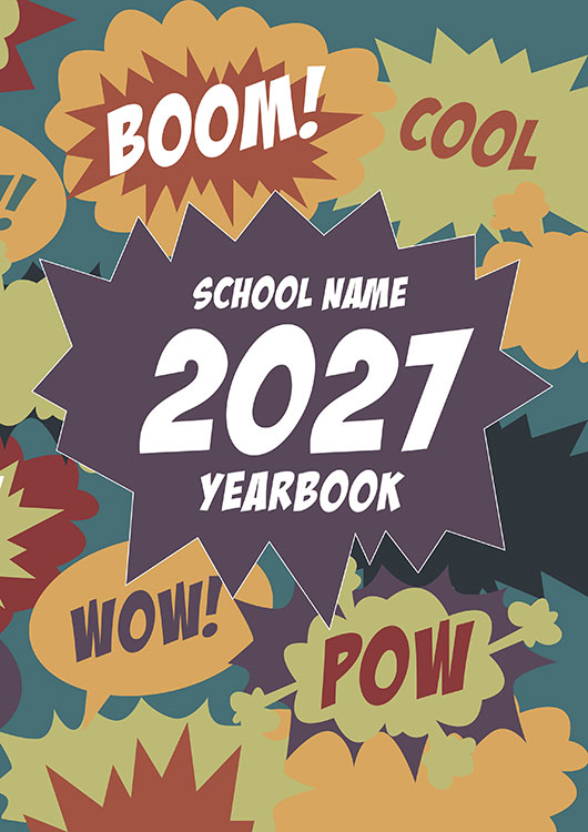 Comic Book 02 school yearbook template
