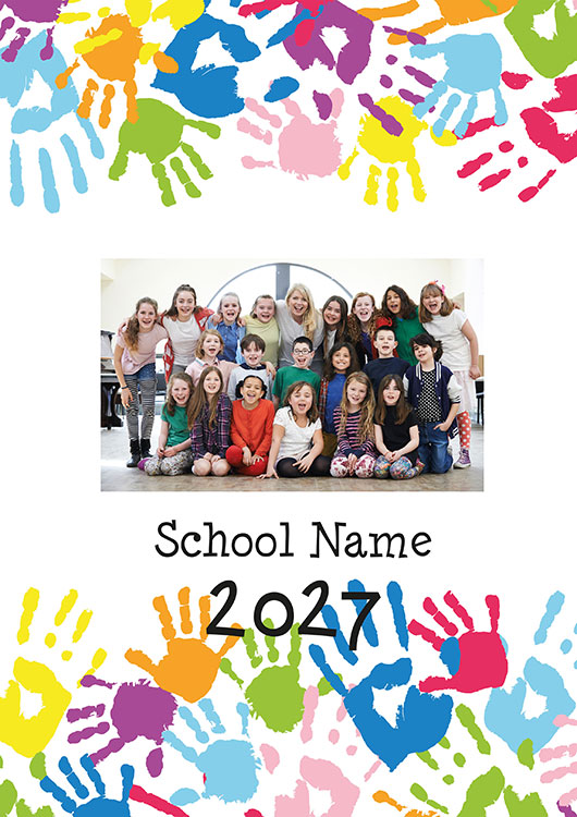 Handprint Theme school yearbook template