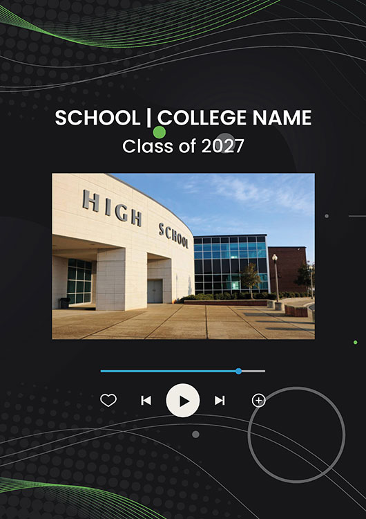 Spotify Theme school yearbook template
